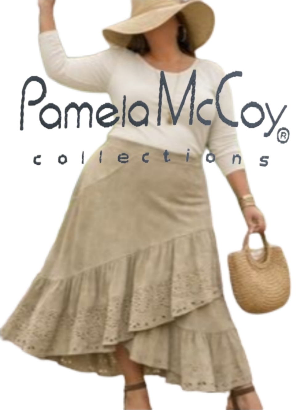 🆕️ VTG Pamela McCoy Leather Suede Eyelet Skirt